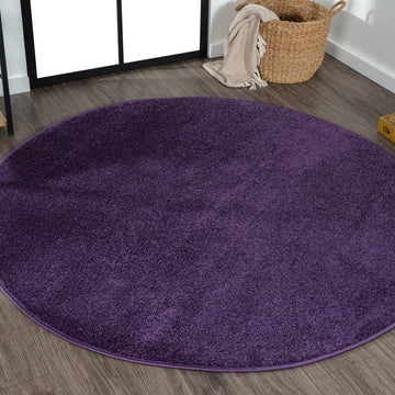 Haze Solid Low-pile Area Rug Purple